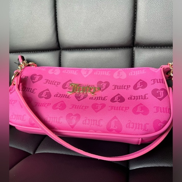 Juicy Couture Girls Just Wanna Have Fun Shoulder Bag Pink Logo Faux Leather Nwt
